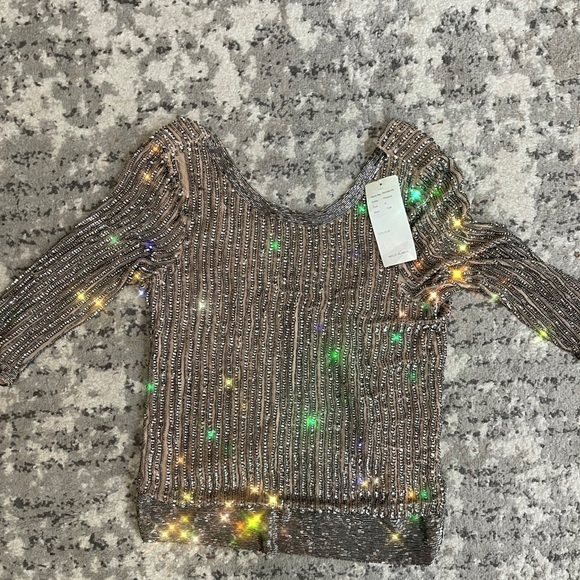 Parker Open Back Beaded Three Quarter Sleeve Blouse - Picture 7 of 7